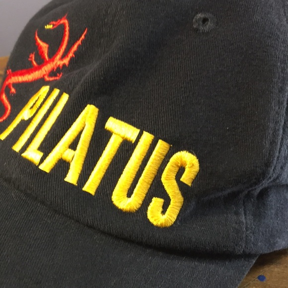 Dark blue Pilatus Globus full 6 panel hat adjustable back strap cap w stitching - Picture 5 of 13